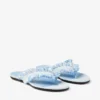 Bay Flat Riviera Blue Mix Flat sandaler i slitna, fläckiga canvas