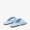 Bay Flat Riviera Blue Mix Flat sandaler i slitna, fläckiga canvas