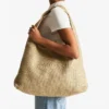 Beach Diamond Hobo Large guld- och mörk cappuccino-metallisk raffia-axelväska Beach Diamond Hobo Large guld- och mörk cappuccino-metallisk raffia-axelväska