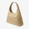 Beach Diamond Hobo Large guld- och mörk cappuccino-metallisk raffia-axelväska Beach Diamond Hobo Large guld- och mörk cappuccino-metallisk raffia-axelväska