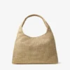 Beach Diamond Hobo Large guld- och mörk cappuccino-metallisk raffia-axelväska Beach Diamond Hobo Large guld- och mörk cappuccino-metallisk raffia-axelväska