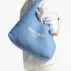 Beach Diamond Hobo Large Ocean Blue och Ecru Raffia axelväska Beach Diamond Hobo Large Ocean Blue och Ecru Raffia axelväska