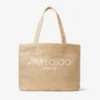 Beach Tote East-West Naturlig raffia-broderad tote-väska Beach Tote East-West Naturlig raffia-broderad tote-väska