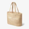 Beach Tote East-West Naturlig raffia-broderad tote-väska Beach Tote East-West Naturlig raffia-broderad tote-väska