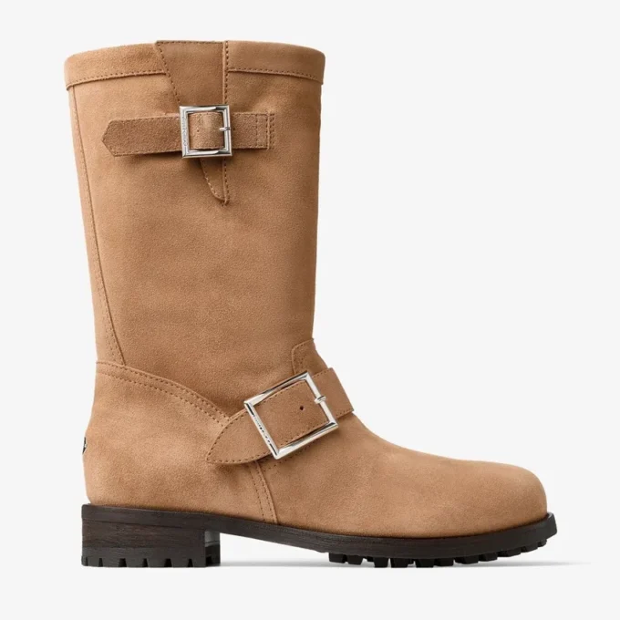 Biker Mid Toffee Velvet Suede Ankle Boots Biker Mid Toffee Velvet Suede Ankle Boots