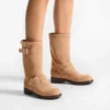 Biker Mid Toffee Velvet Suede Ankle Boots Biker Mid Toffee Velvet Suede Ankle Boots