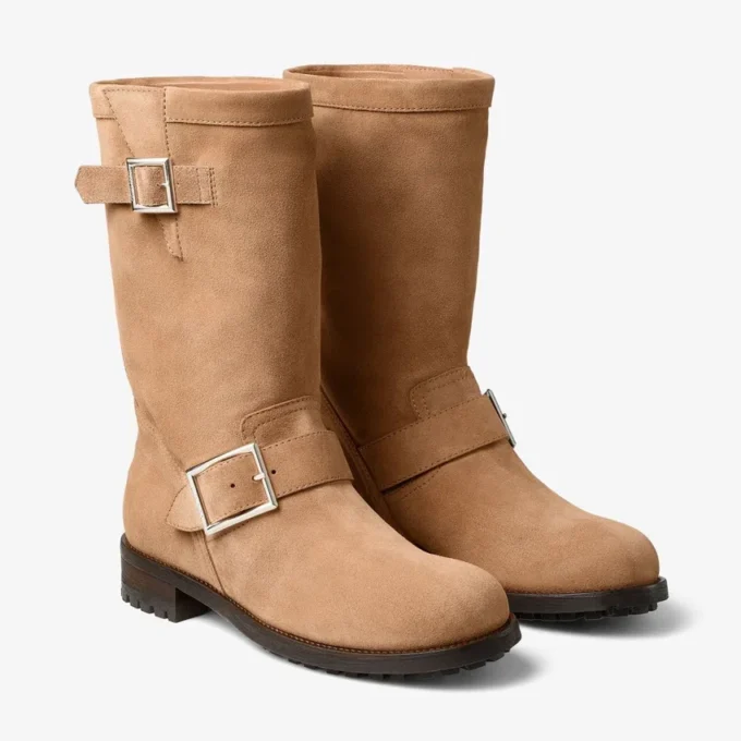 Biker Mid Toffee Velvet Suede Ankle Boots Biker Mid Toffee Velvet Suede Ankle Boots