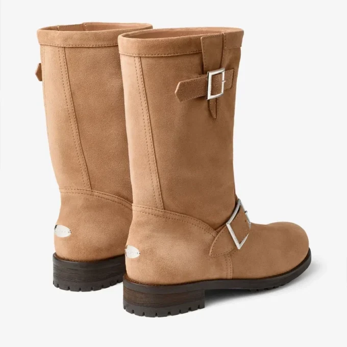 Biker Mid Toffee Velvet Suede Ankle Boots Biker Mid Toffee Velvet Suede Ankle Boots