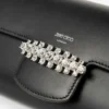 Bing Wallet Chain Svart läderminiväska med kristall Bing Wallet Chain Svart läderminiväska med kristall