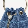 Bon Bon-bucketväska i korsmönstrat denimtyg