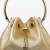 Bon Bon guldmetallisk nappaväska med metallhandtag Bon Bon guldmetallisk nappaväska med metallhandtag