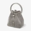 Bon Bon Silver Satin Crystal Mesh-väskan med kristallhandtag