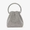 Bon Bon Silver Satin Crystal Mesh-väskan med kristallhandtag