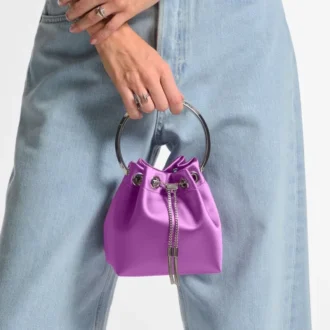 bon bon violet orchid satinhandvska med metallarmband 2 330x330 - Bon Bon Violet Orchid satinhandv&auml;ska med metallarmband