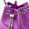 Bon Bon Violet Orchid satinhandväska med metallarmband