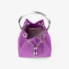 Bon Bon Violet Orchid satinhandväska med metallarmband
