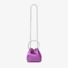 Bon Bon Violet Orchid satinhandväska med metallarmband