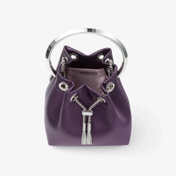 Bon Bon Winter Bloom satinhandväska med metallarmband