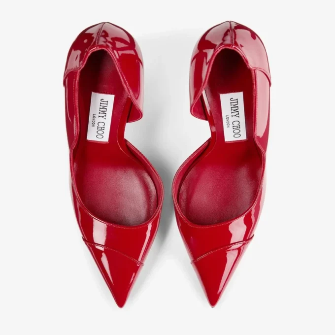 Brigitte 100 rubinröda pumps i lackläder