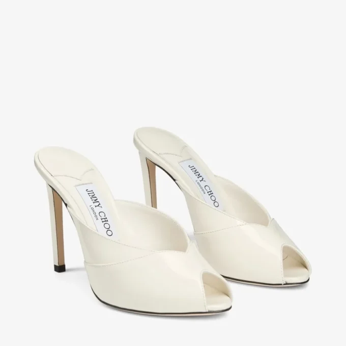 Brigitte Mule 100 Latte Mules i lackläder