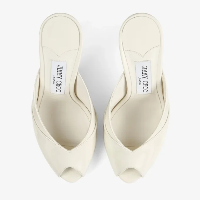 Brigitte Mule 100 Latte Mules i lackläder