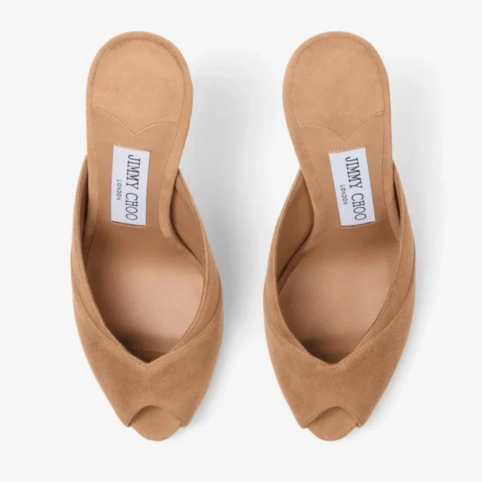 Brigitte Mule 100 – Mules i tofféfärgat mocka