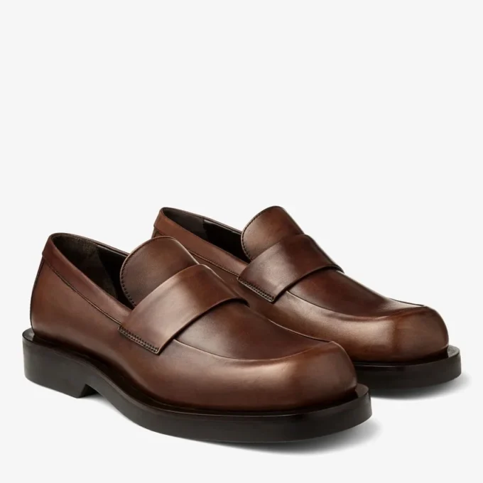Buff Loafer Mocha Loafers i polerat läder