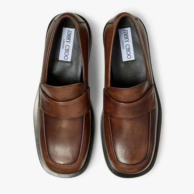 Buff Loafer Mocha Loafers i polerat läder
