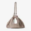 Callie-clutch i balettrosa mocka med Diamond-mönster och kristall-hotfix