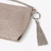 Callie-clutch i balettrosa mocka med Diamond-mönster och kristall-hotfix