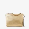 Callie guldfärgad metalliskt läderclutch med kedjerem Callie guldfärgad metalliskt läderclutch med kedjerem