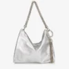 Callie silvermetallic läderclutch