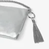 Callie silvermetallic läderclutch