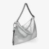 Callie silvermetallic läderclutch