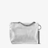Callie silvermetallic läderclutch