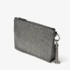 Callie svart diamantmönster med kristallhotfix på mocka-clutch