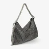 Callie svart diamantmönster med kristallhotfix på mocka-clutch