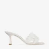 Cary Mule 70 Mule-sandal i elfenbensfärgad satin med pärldekorationer Cary Mule 70 Mule-sandal i elfenbensfärgad satin med pärldekorationer