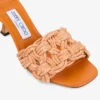 Chara 70 Sunset Orange sandaler i virkat raffia och nappaläder Chara 70 Sunset Orange sandaler i virkat raffia och nappaläder