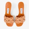 Chara 70 Sunset Orange sandaler i virkat raffia och nappaläder Chara 70 Sunset Orange sandaler i virkat raffia och nappaläder