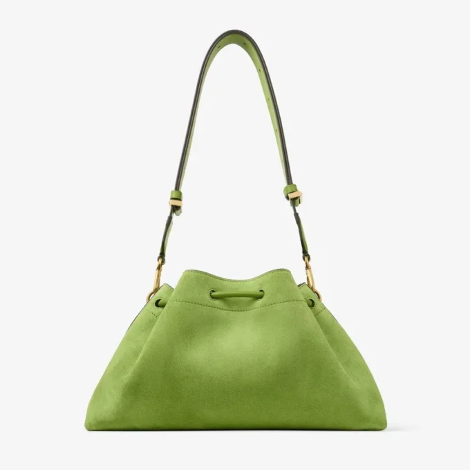 Cinch Medium Clover – axelväska i mocka med flätad pärlrem Cinch Medium Clover – axelväska i mocka med flätad pärlrem