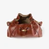 Cinch Medium Cognac Elaphe-tryckt läderaxelväska med Biker-läder-whipstitching Cinch Medium Cognac Elaphe-tryckt läderaxelväska med Biker-läder-whipstitching