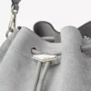 Cinch Medium Dove Suede Denim och Smooth Calf Leather axelväska Cinch Medium Dove Suede Denim och Smooth Calf Leather axelväska