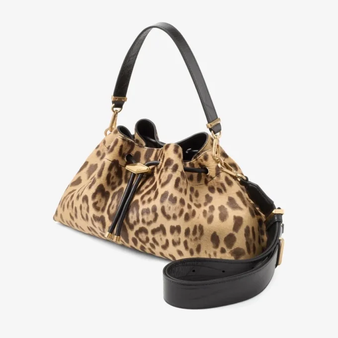 Cinch Medium naturfärgad ponnyväska med leopardmönster Cinch Medium naturfärgad ponnyväska med leopardmönster