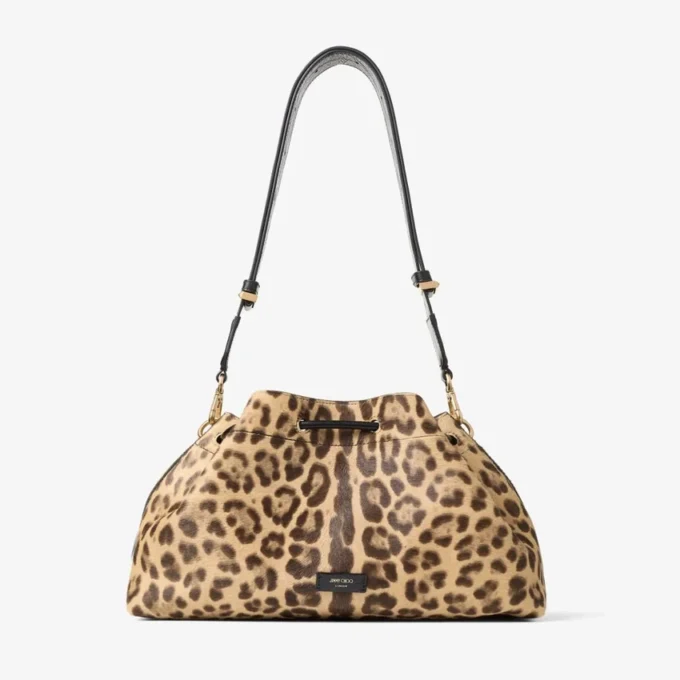 Cinch Medium naturfärgad ponnyväska med leopardmönster Cinch Medium naturfärgad ponnyväska med leopardmönster