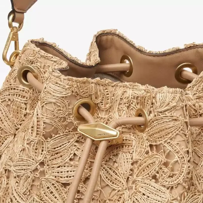 Cinch Medium naturfärgad vävd raffia-axelväska Cinch Medium naturfärgad vävd raffia-axelväska