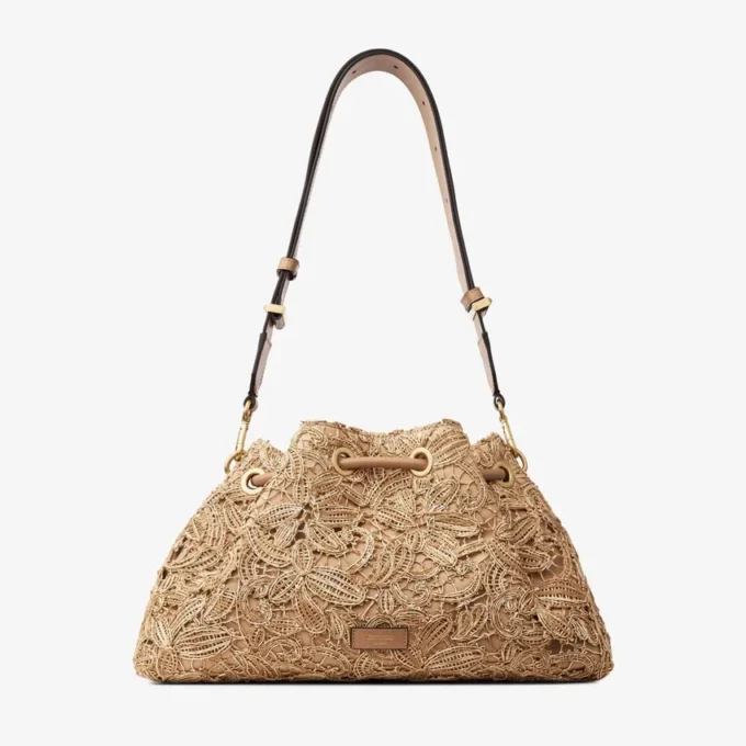 Cinch Medium naturfärgad vävd raffia-axelväska Cinch Medium naturfärgad vävd raffia-axelväska