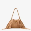 Cinch Medium Toffee Suede Shoulder Bag with Fringes Cinch Medium Toffee Suede Shoulder Bag with Fringes