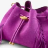 Cinch Medium Violet Orchid Suede Shoulder Bag with Fringes Cinch Medium Violet Orchid Suede Shoulder Bag with Fringes