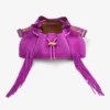 Cinch Medium Violet Orchid Suede Shoulder Bag with Fringes Cinch Medium Violet Orchid Suede Shoulder Bag with Fringes